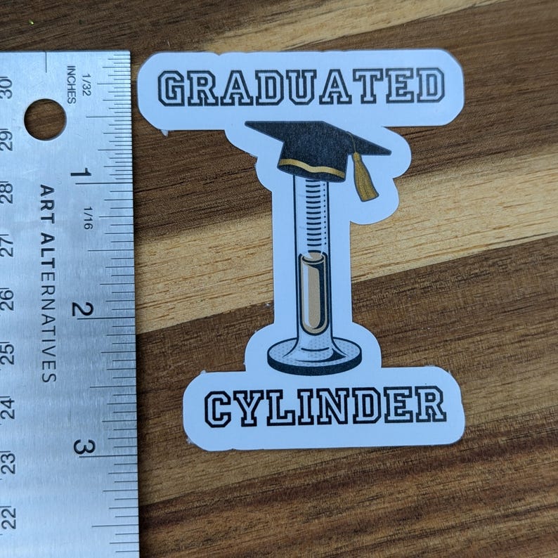 STICKER Graduated Cylinder | Funny Science Chemistry Pun Decal | Cute ...