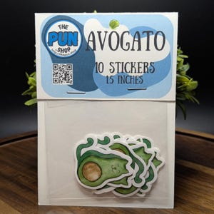 STICKER Avogato 1.5in pack of 10 | Cute Water Bottle Laptop Kindle Sticker | Bullet Journal | Notebook Planner | Mini Sticker | Avocado Cat