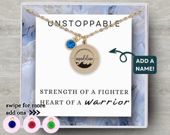 Unstoppable Necklace, Strength Necklace, Gift of Strength, Empowering Strength Keepsake for Fighter, Graduation & Breakup Gift
