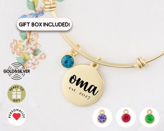 Personalized Oma Bracelet, Oma Jewelry, Grandmother Gift, Mother’s Day gifts