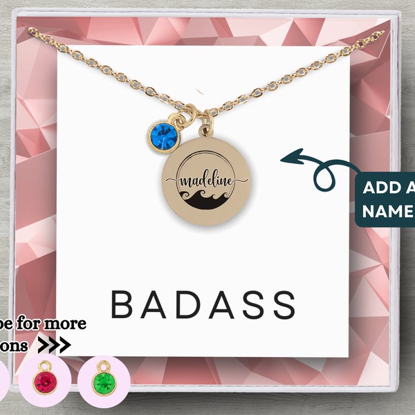 Badass Necklace, Strong Women Necklace, Boss Lady Gift, Motivation Gifts for Her, Strong Wave Necklace, Unbreakable Strength