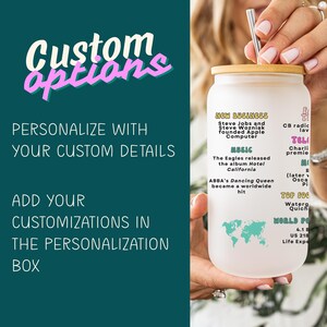 50th Birthday Cup, Legend Since 1976 Frosted Tumbler, 50th Birthday Gifts Best Friend, Fifty Years Frosted Glass Cup image 3