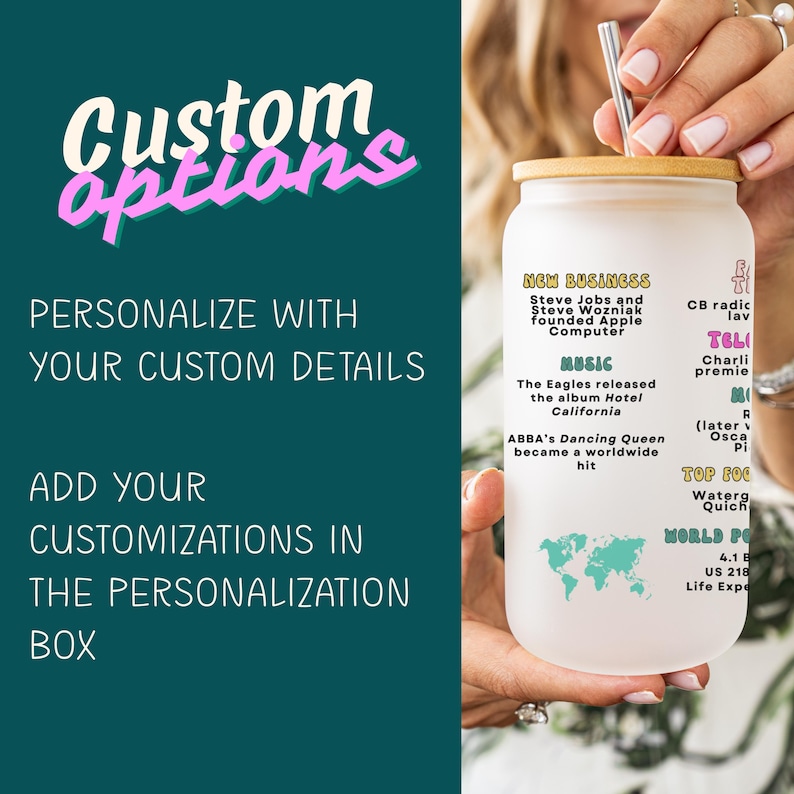 50th Birthday Cup, Legend Since 1976 Frosted Tumbler, 50th Birthday Gifts Best Friend, Fifty Years Frosted Glass Cup image 3