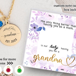 Grandma Pregnancy Announcement, New Grandma Baby Reveal, Baby Announcement, Grandma Necklace, Promoted to Grandma, Grandmother Mother&#39;s Day