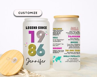 40th Birthday Cup, Legend Since 1986 Frosted Tumbler, 40th Birthday Gifts, 40 Birthday Gift Best Friend, Forty Years Frosted Glass Cup
