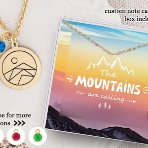 Mountains Necklace, Mountain Gift, Mountains are Calling, Pine Mountain Gift, Hiking Gift, Hiking Lover, Explorer Pendant Adventure Awaits