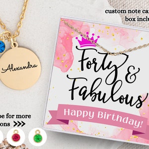 40th Birthday Necklace, Forty and Fabulous Birthday Gift, 40th Birthday Gift, Forty Necklace Pendant, 40th Birthday Gift, Forty and Fabulous