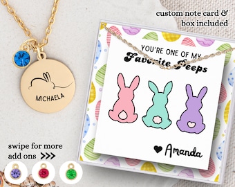Easter Necklace, Easter Gift, Bunny Easter Necklace, Bunny Necklace, Easter Bunny Gift, Easter Bunny Necklace, First Easter