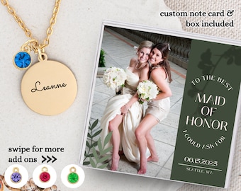 Maid of Honor Necklace, Bridesmaid Necklace, Maid of Honor Proposal, Bridesmaid Jewelry for MoH Proposal, Will You Be My Maid of Honor Gift