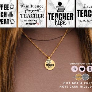 Teacher Pendant Necklace, Teacher Appreciation Gift, Personalized Thank You Gifts for Teacher, Teacher Christmas Gifts, Necklace Jewelry