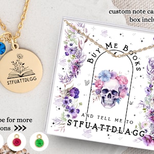 STFUATTDLAGG Necklace, Smut Jewelry, Buy Me Books and Tell Me To STFUATTDLAGG Jewelry, Dark Romance Reader Book Gift, Book Nerd Necklace