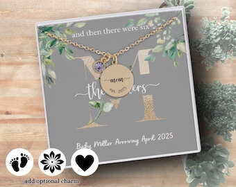 And then there were four, Baby Announcement Necklace, Baby Shower Gift, Gift for New Mom, New Parents Gift, New Baby Gift, Expecting Parents