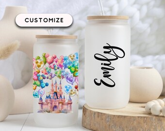 Happiest Place on Earth Castle Frosted Glass, Princess Castle Mug, Kids Tumbler