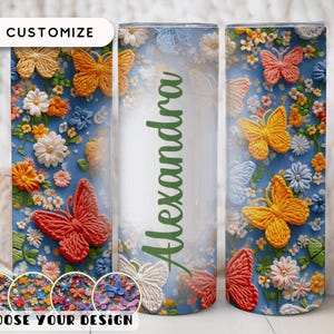 Butterfly Floral Tumbler, Monarch Butterfly Tumbler, Butterflies Sublimation Tumbler, Flowers Butterfly Cup, Butterfly Skinny Tumbler Wrap