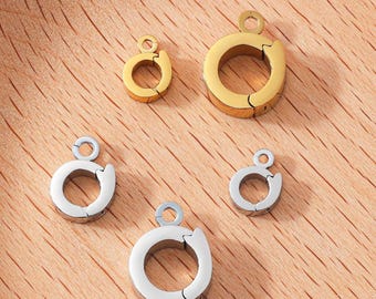 Stainless Steel Ring Clasp, 3 Sizes,Round Ring Jewelry Clasp for DIY Necklace Bracelet