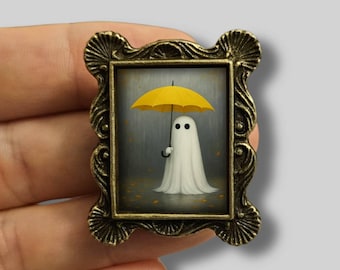 Mini fotolijstje in de vorm van een regengeest: Spookhuis, Duistere Cottagecore, Mystiek, Muurdecoratie, Melancholisch, Halloween, Hekserij, Regenachtige stemming, Vintage