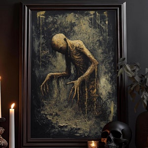 Dämon Impressionismus Kunstdruck: Grusel Vintage Öl-Gemälde, Dunkle Künste, Gothic okkultes Poster, Witchcraft, Goth Home Decor, Wandbild