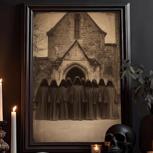Die Geheimnisvolle Sekte: Horror Vintage Poster, Dunkle Künste, Gothic okkultes Gemälde, Witchcraft, Goth Home Decor Art, Gotisches Wandbild