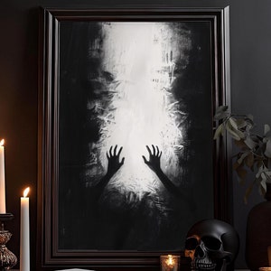 Sog in die Dunkelheit Kunstdruck: Düsteres Horror Aquarell Gemälde, Dark, Gothic Zeichnung, Dunkle Dark Academia Malerei, Poster, Wandbild