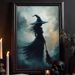 Die Hexe Wandbild: Witchcraft, Witchy Poster, Hexen Zimmerdekor, Schwarze Künste Gemälde, Hexerei Wandbild, Gothic, Dark Academia Kunstdruck