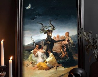 Occult Gothic wall art in vintage style as a dark witch art poster for Dark Academia and Goth decor
