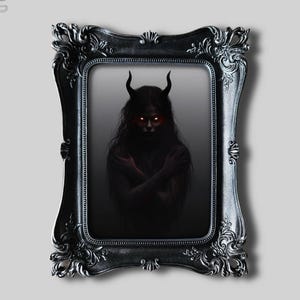 Hell's Shadow Antik Tavelram: Gotisk, Mörk Akademi, Dyster, Mystisk, Skräck, Ockult Väggdekoration, Högkvalitativ Goth-ram