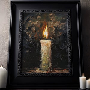 Kerze im Dunkeln Kunstdruck: Ölgemälde Zeichnung, Dunkle Künste, Viktorianisches Poster, Witchcraft, Gothic Gotisches Wandbild
