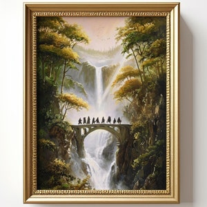 Via alla pittura avventurosa: stampa artistica fantasy, murale di paesaggi magici, decorazione della camera, poster magico di fiabe, pittura di compagni