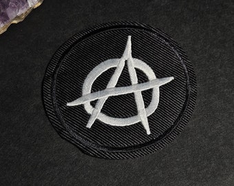 Anarchy Black/White Dark Patch : Patch brodé, Iron-On Patch, Anarchy, Punk, Creative Gothic Patch, Quality Patch