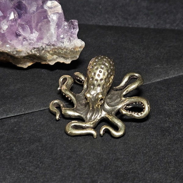 Oktopus Bronze Figur: Stabil Hochwertig verarbeitete Tintenfisch/Kraken Figur, Gothic, Viktorianisch, aus Stabilem Messing gefertigt