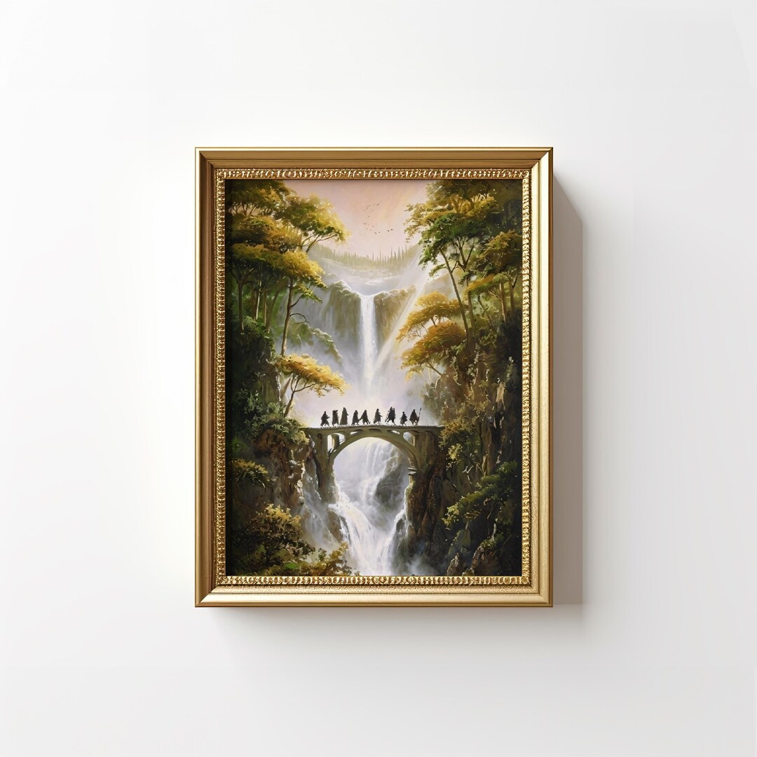 Off to Adventure Painting Fantasy Art Print, Magical Landscape Wall