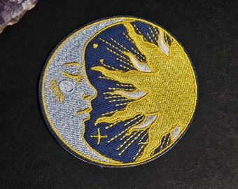 Patch Soleil et Lune : Patch Calestiel, Brodé, Iron-On Patch, Sorcellerie, Sorcellerie, Univers Créatif, Planet Patch, Quality Patch