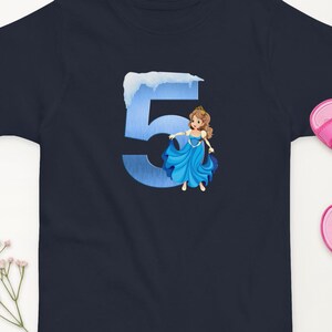 T-shirt enfant, 5e anniversaire, cadeau d&#39;anniversaire, T-shirt pour fille, motif reine des glaces
