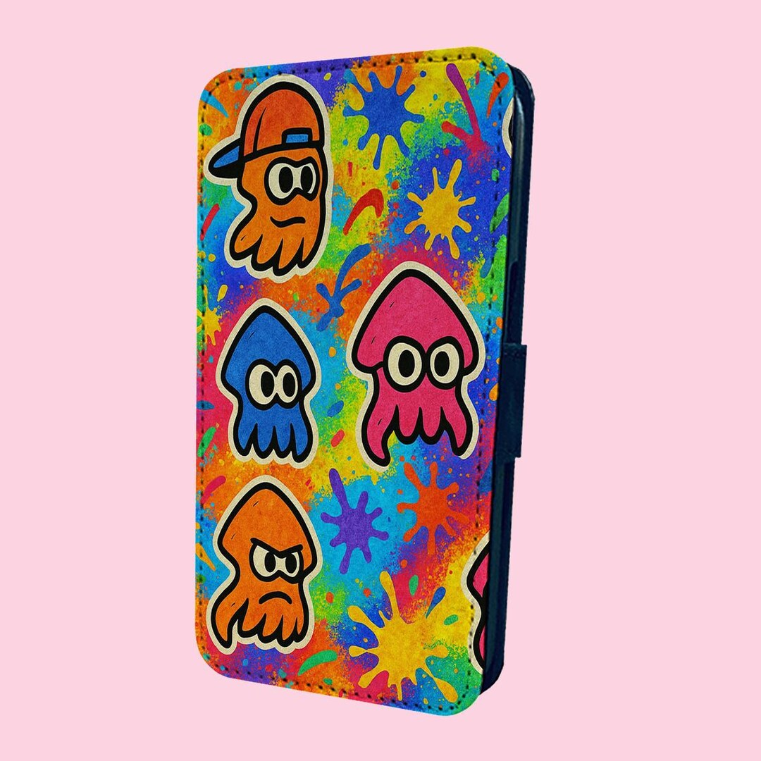 Cute Splatoon Squid ~ Flip Phone Case for iPhone 16e 16 15 14 13 12 11 ...