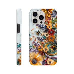 Frühling Hummel Handyhülle | PaperArt | Passend für iPhone 15 14 13 und weitere | Robuste Handyhülle | Kompatibel mit kabellosem Laden