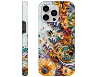 Custodia per telefono Spring Bumblebee / PaperArt / Adatto per iPhone 15 14 13 e altro / Custodia per telefono resistente / Compatibile con ricarica wireless