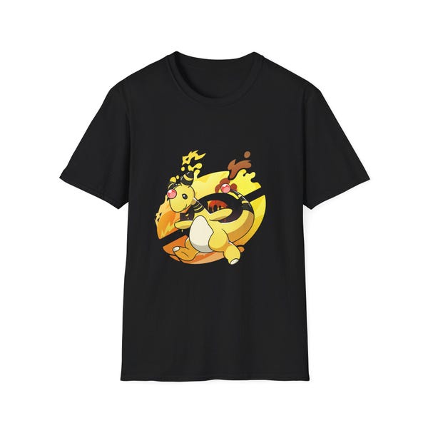 Ampharos Gameboy Aesthetic T-Shirt | Johto Pokemon Comfort Colors Tee | Vintage Anime Gamer Gift for Trainer