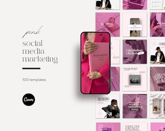Pink Instagram Template,  Digital Marketing Agency Templates Canva Posts, Engaging Posts Instagram, Pink Aesthetic Instagram Posts, dfy