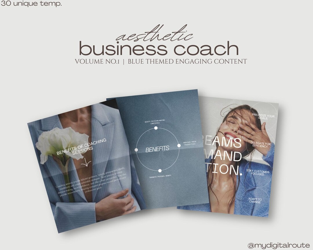 Business Coach Instagram Post Templates, Blue Social Media Marketing ...