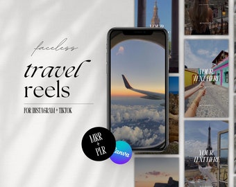 Gezichtsloze reisvideo's voor Instagram/Tiktok, gezichtsloze marketing van reisbureaus, strandvakantie, rollen met PLR en MRR Master-doorverkooprechten