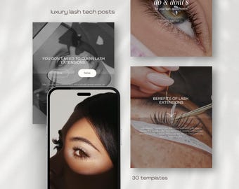 Lash Tech Artist Instagram Post Templates, Lash Tech Branding, Lash Tech Social Media, Lash Quotes, Lash Stylist, Editable Canva Templates