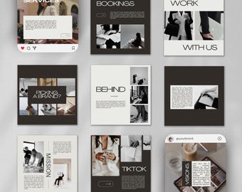 Social Media Manager Instagram Templates, Editorial Canva Designs (Digital Download)