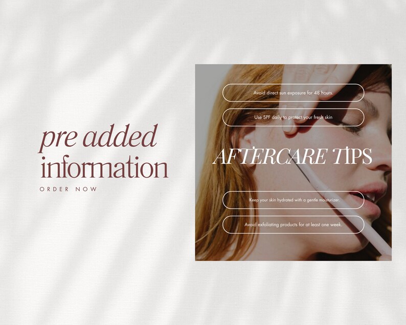 Plantillas para publicaciones de Instagram sobre dermaplaning, redes sociales de clínicas de cuidado de la piel (Canva) imagen 8