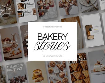 Bäckerei Instagram Story Vorlagen, bearbeitbare Canva Posts (Digitaler Download)