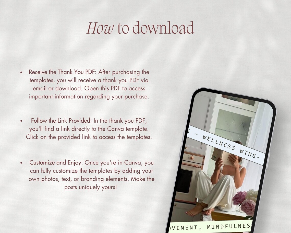 Wellness Coach Instagram Post Templates for That Girl Social Media ...
