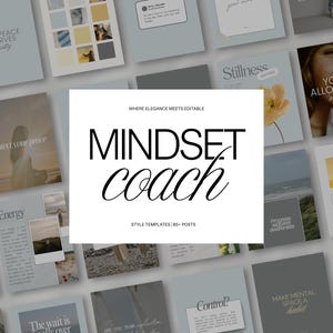 Mindset Coach Instagram Post Templates, Life Coach Social Media Templates, Positive Mindset Quotes, Holistic Coach Posts,Editable Canva Post