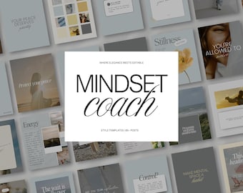 Mindset Coach Instagram Post Templates, Life Coach Social Media Templates, Positive Mindset Quotes, Holistic Coach Posts,Editable Canva Post