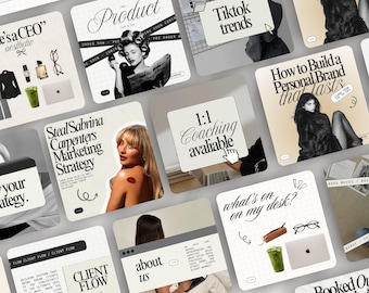 Coaching Instagram Post Templates | 30+ Girl Boss Canva Designs (Digital Download)