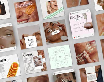 Huidverzorging Instagram-sjabloon, huidverzorging sociale mediapost, schoonheidsspecialiste Instagram Canva, elegante huidverzorgingssjablonen, schoonheid zakelijke marketing