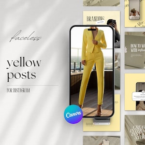 Yellow Instagram Template,  Digital Marketing Agency Templates Canva Posts, Engaging Posts Instagram, Yellow Aesthetic Instagram Posts, dfy